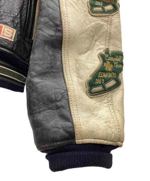 AVIREX（アヴィレックス）AVIREX (アヴィレックス) バーシティジャケット ブラック×ベージュ サイズ:Sの古着・服飾アイテム