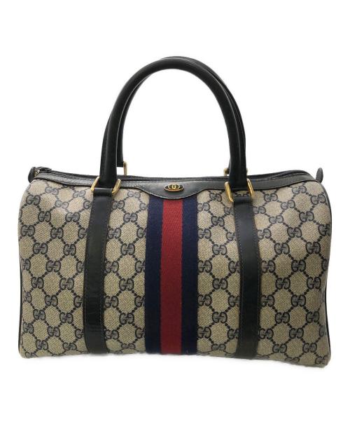 GUCCI（グッチ）GUCCI (グッチ) OLD ACCESSORY COLLECTION GG SPREME MINI BOSTON／オールド アクセサリーコレクション GGスプリーム ミニボストン ベージュの古着・服飾アイテム