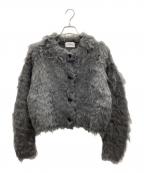 CLANEクラネ）の古着「シャギーショートニットカーディガン」｜グレー