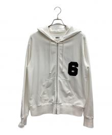 MM6 Maison Margiela（エムエムシックスメゾンマルジェラ）の古着「ジップパーカー」｜ホワイト
