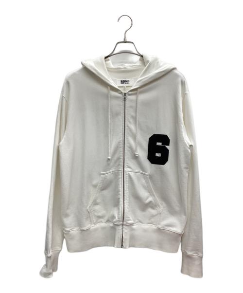 MM6 Maison Margiela（エムエムシックスメゾンマルジェラ）MM6 Maison Margiela (エムエムシックスメゾンマルジェラ) ジップパーカー ホワイト サイズ:Mの古着・服飾アイテム