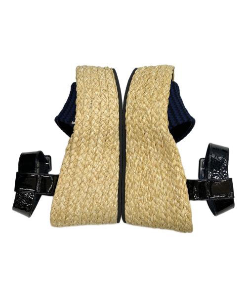 CELINE（セリーヌ）CELINE (セリーヌ) ウェッジソールサンダル ネイビー×ブラウン サイズ:36.5の古着・服飾アイテム