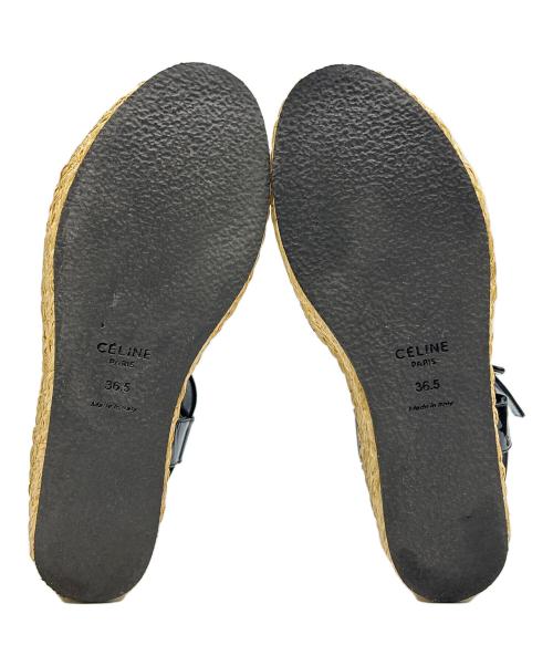 CELINE（セリーヌ）CELINE (セリーヌ) ウェッジソールサンダル ネイビー×ブラウン サイズ:36.5の古着・服飾アイテム