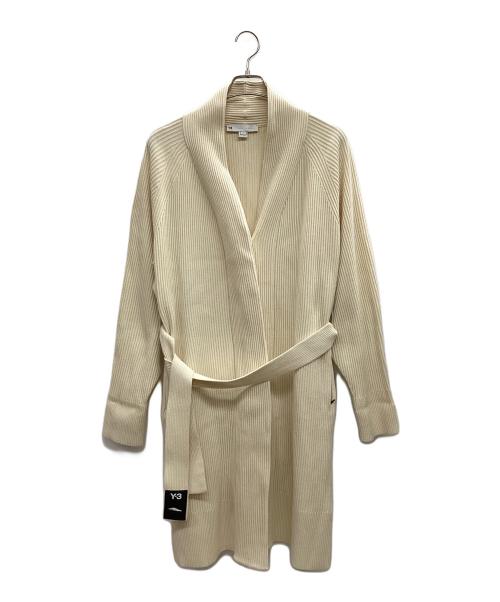 adidas（アディダス）adidas (アディダス) Y-3 (ワイスリー) リブニットロングカーディガン アイボリー サイズ:2XSの古着・服飾アイテム