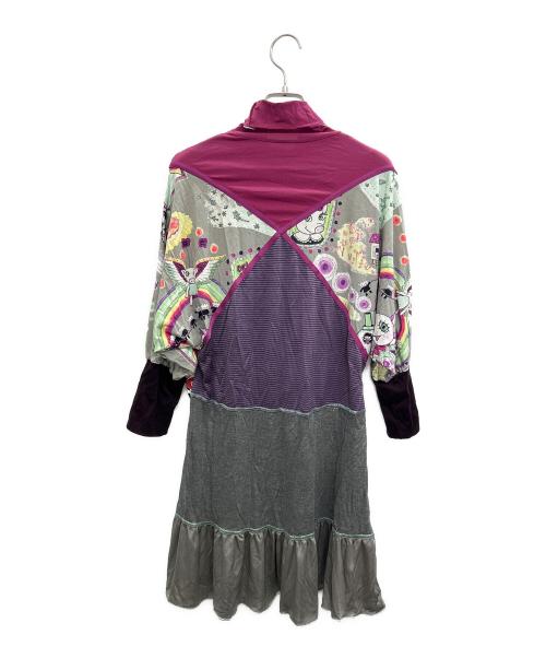 OLLEBOREBLA（アルベロベロ）OLLEBOREBLA (アルベロベロ) ワンピース グレー×パープル サイズ:Mの古着・服飾アイテム