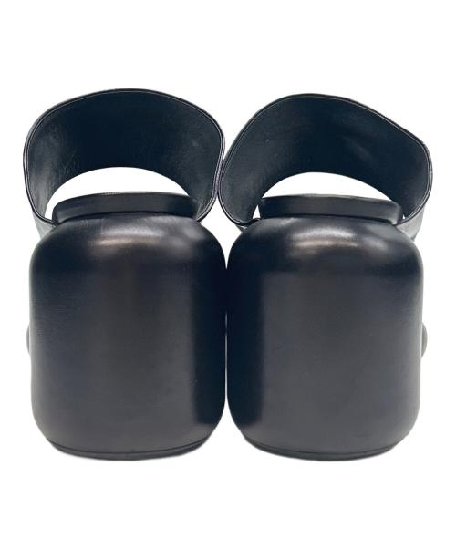 JIL SANDER（ジルサンダー）JIL SANDER (ジルサンダー) ブロックヒールレザーサンダル ブラック サイズ:38の古着・服飾アイテム