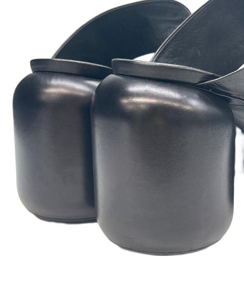 JIL SANDER（ジルサンダー）JIL SANDER (ジルサンダー) ブロックヒールレザーサンダル ブラック サイズ:38の古着・服飾アイテム