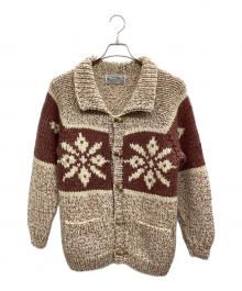 INVERALLAN（インバーアラン）の古着「ハンドニットカーディガン」｜ベージュ×レッド