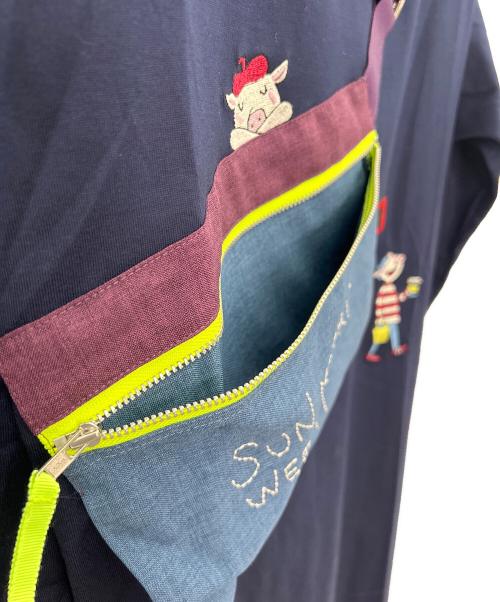 OLLEBOREBLA（アルベロベロ）OLLEBOREBLA (アルベロベロ) 異素材ワンピース ネイビー サイズ:　の古着・服飾アイテム