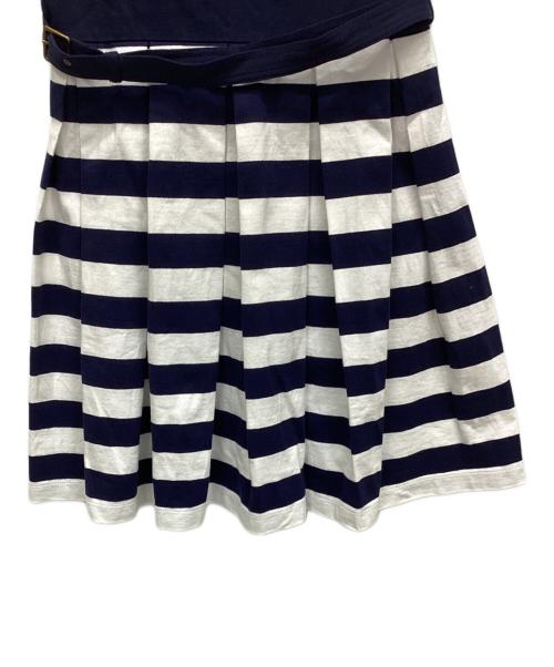 BURBERRY BLUE LABEL（バーバリー ブルー レーベル）BURBERRY BLUE LABEL (バーバリー ブルー レーベル) 半袖ワンピース ネイビー×ホワイト サイズ:38の古着・服飾アイテム