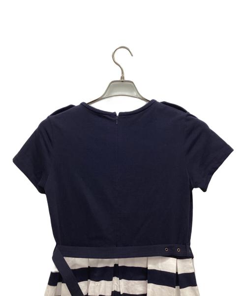 BURBERRY BLUE LABEL（バーバリー ブルー レーベル）BURBERRY BLUE LABEL (バーバリー ブルー レーベル) 半袖ワンピース ネイビー×ホワイト サイズ:38の古着・服飾アイテム