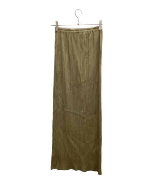 PLEATS PLEASE（プリーツプリーズ）PLEATS PLEASE (プリーツプリーズ) プリーツロングスカート グリーン サイズ:3の古着・服飾アイテム