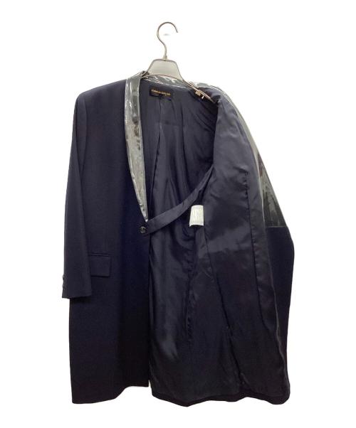 COMME des GARCONS（コムデギャルソン）COMME des GARCONS (コムデギャルソン) 薔薇コサージュ ロングジャケット ネイビー サイズ:Sの古着・服飾アイテム
