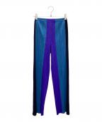 PLEATS PLEASEプリーツプリーズ）の古着「パンツ」｜ブルー×パープル