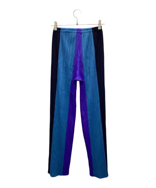 PLEATS PLEASE（プリーツプリーズ）PLEATS PLEASE (プリーツプリーズ) パンツ ブルー×パープル サイズ:3の古着・服飾アイテム