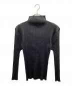 PLEATS PLEASEプリーツプリーズ）の古着「長袖ブラウス」｜ブラック