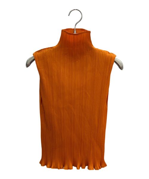 PLEATS PLEASE（プリーツプリーズ）PLEATS PLEASE (プリーツプリーズ) ノースリーブブラウス オレンジ サイズ:3の古着・服飾アイテム