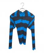 PLEATS PLEASEプリーツプリーズ）の古着「長袖ブラウス」｜ブルー