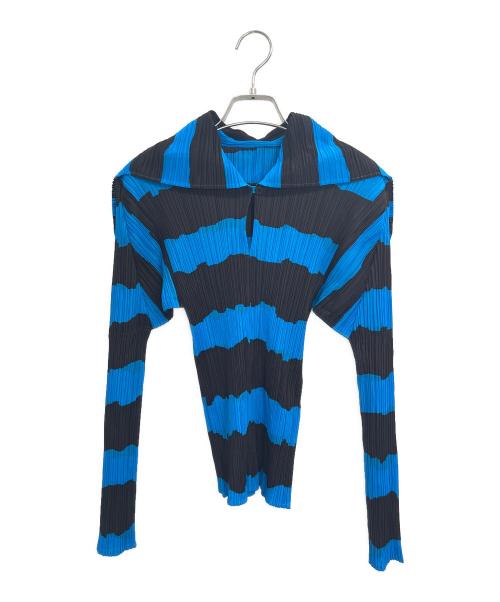 PLEATS PLEASE（プリーツプリーズ）PLEATS PLEASE (プリーツプリーズ) 長袖ブラウス ブルー サイズ:3の古着・服飾アイテム