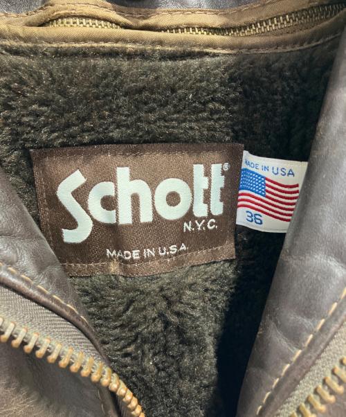 Schott（ショット）Schott (ショット) フライトジャケット ブラウン サイズ:36の古着・服飾アイテム