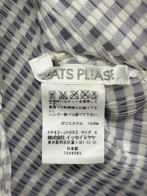 PLEATS PLEASE（プリーツプリーズ）PLEATS PLEASE (プリーツプリーズ) ノースリーブワンピース ネイビー×ホワイト サイズ:5の古着・服飾アイテム