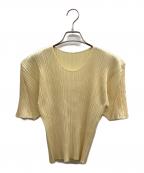 PLEATS PLEASEプリーツプリーズ）の古着「プリーツ半袖ブラウス」｜アイボリー