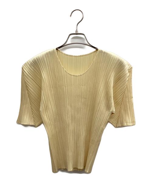 PLEATS PLEASE（プリーツプリーズ）PLEATS PLEASE (プリーツプリーズ) プリーツ半袖ブラウス アイボリー サイズ:3の古着・服飾アイテム