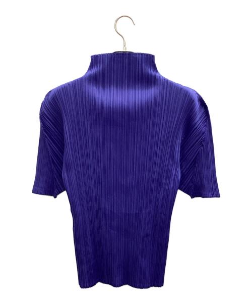 PLEATS PLEASE（プリーツプリーズ）PLEATS PLEASE (プリーツプリーズ) プリーツハイネックカットソー ブルー サイズ:3の古着・服飾アイテム