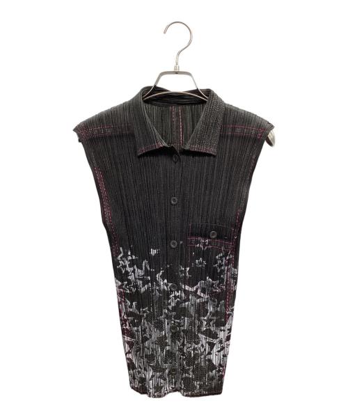 PLEATS PLEASE（プリーツプリーズ）PLEATS PLEASE (プリーツプリーズ) プリーツノースリーブブラウス ブラック サイズ:3の古着・服飾アイテム