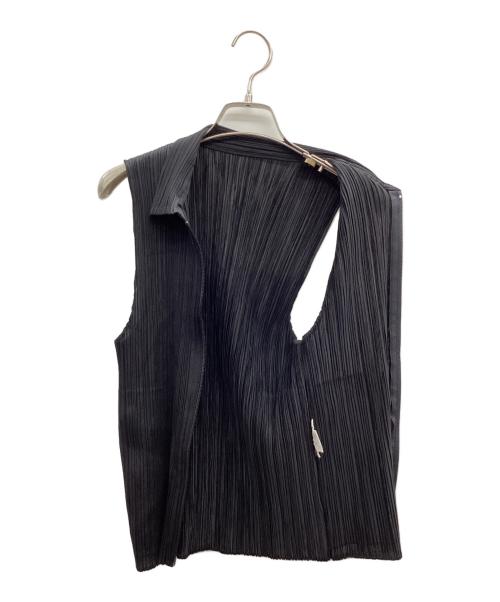 PLEATS PLEASE（プリーツプリーズ）PLEATS PLEASE (プリーツプリーズ) プリーツジップアップベスト ブラック サイズ:3の古着・服飾アイテム