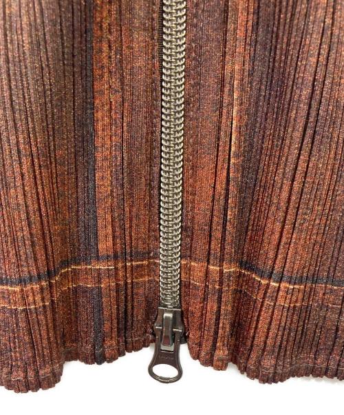 PLEATS PLEASE（プリーツプリーズ）PLEATS PLEASE (プリーツプリーズ) ジップアップベスト ブラウン サイズ:3の古着・服飾アイテム