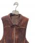 PLEATS PLEASE (プリーツプリーズ) ジップアップベスト ブラウン サイズ:3：17000円