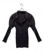 PLEATS PLEASEプリーツプリーズ）の古着「薄手カーディガン」｜ブラウン