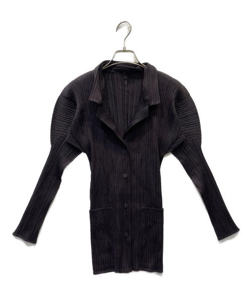 PLEATS PLEASE（プリーツプリーズ）PLEATS PLEASE (プリーツプリーズ) 薄手カーディガン ブラウン サイズ:3の古着・服飾アイテム