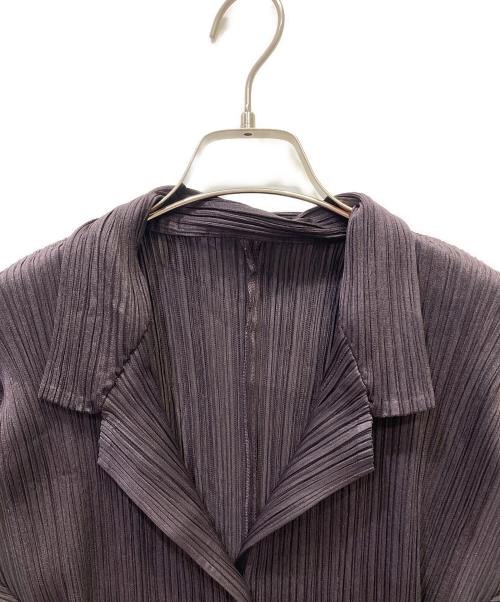 PLEATS PLEASE（プリーツプリーズ）PLEATS PLEASE (プリーツプリーズ) 薄手カーディガン ブラウン サイズ:3の古着・服飾アイテム