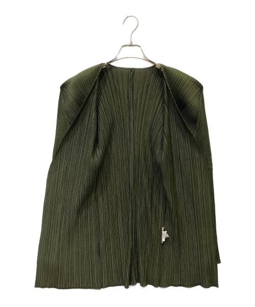 PLEATS PLEASE（プリーツプリーズ）PLEATS PLEASE (プリーツプリーズ) 薄手カーディガン グリーン サイズ:3の古着・服飾アイテム