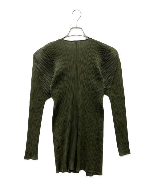 PLEATS PLEASE（プリーツプリーズ）PLEATS PLEASE (プリーツプリーズ) 薄手カーディガン グリーン サイズ:3の古着・服飾アイテム