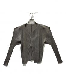 PLEATS PLEASE（プリーツプリーズ）の古着「薄手カーディガン」｜グレー