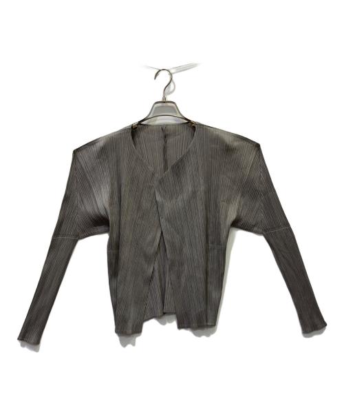 PLEATS PLEASE（プリーツプリーズ）PLEATS PLEASE (プリーツプリーズ) 薄手カーディガン グレー サイズ:4の古着・服飾アイテム