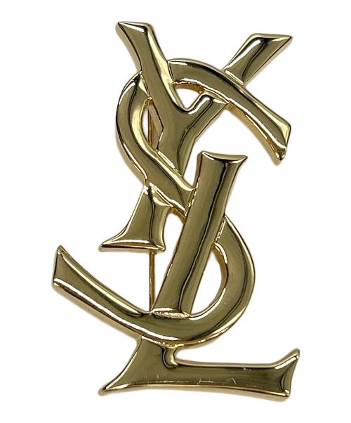 Yves Saint Laurent（イヴサンローラン）Yves Saint Laurent (イヴサンローラン) ロゴブローチ ゴールドカラーの古着・服飾アイテム