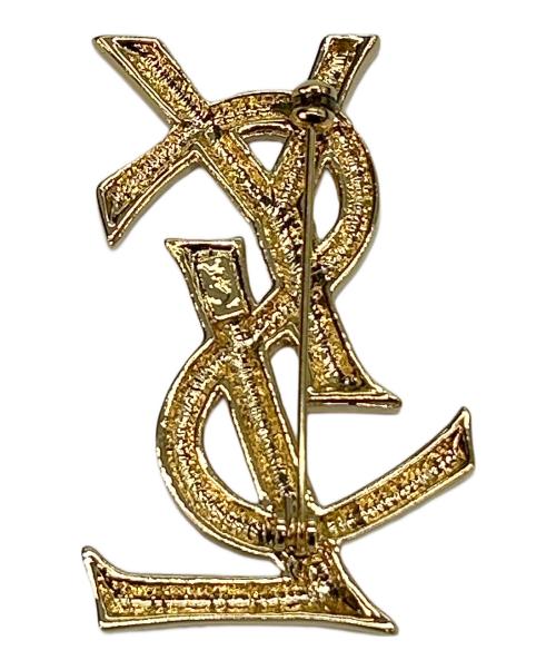 Yves Saint Laurent（イヴサンローラン）Yves Saint Laurent (イヴサンローラン) ロゴブローチ ゴールドカラーの古着・服飾アイテム