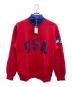 POLO RALPH LAUREN（ポロ・ラルフローレン）の古着「ハーフジップスウェット」｜レッド×ネイビー