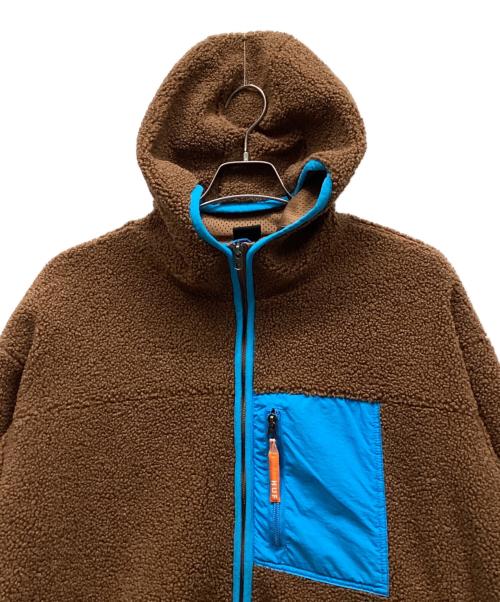 HUF（ハフ）HUF (ハフ) ボアジャケット ブラウン×ブルー サイズ:Sの古着・服飾アイテム
