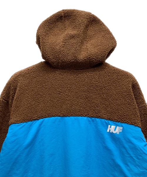 HUF（ハフ）HUF (ハフ) ボアジャケット ブラウン×ブルー サイズ:Sの古着・服飾アイテム