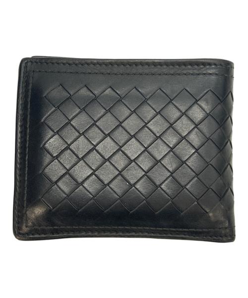 BOTTEGA VENETA（ボッテガベネタ）BOTTEGA VENETA (ボッテガベネタ) 2つ折り財布 ブラックの古着・服飾アイテム