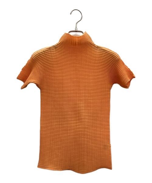 ISSEY MIYAKE PLEATS（イッセイミヤケ プリーツ）ISSEY MIYAKE PLEATS (イッセイミヤケ プリーツ) 半袖カットソー オレンジ サイズ:3の古着・服飾アイテム