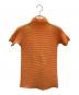 ISSEY MIYAKE PLEATS（イッセイミヤケ プリーツ）の古着「半袖カットソー」｜オレンジ