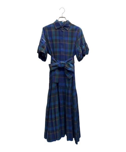 Vivienne Westwood RED LABEL（ヴィヴィアンウエストウッドレッドレーベル）Vivienne Westwood RED LABEL (ヴィヴィアンウエストウッドレッドレーベル) 半袖ワンピース ブルー×グリーン サイズ:Mの古着・服飾アイテム