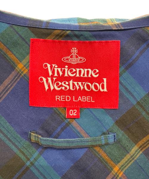 Vivienne Westwood RED LABEL（ヴィヴィアンウエストウッドレッドレーベル）Vivienne Westwood RED LABEL (ヴィヴィアンウエストウッドレッドレーベル) 半袖ワンピース ブルー×グリーン サイズ:Mの古着・服飾アイテム