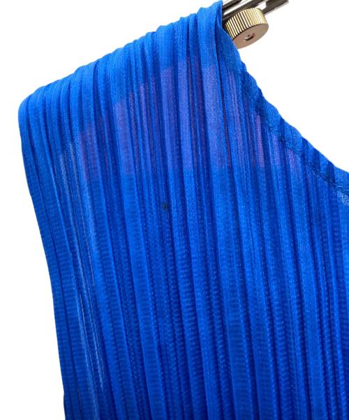PLEATS PLEASE（プリーツプリーズ）PLEATS PLEASE (プリーツプリーズ) ノースリーブブラウス ブルー×オレンジ サイズ:FREEの古着・服飾アイテム